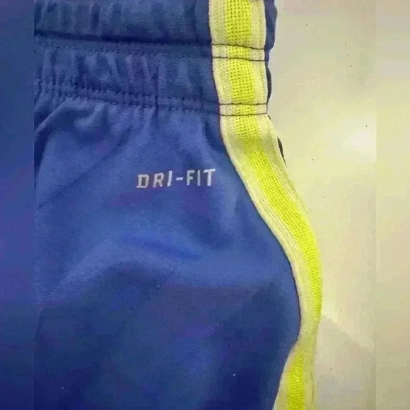 Nike Dri-Fit Athletic Shorts, Women’s Size Medium, Royal Blue with Yellow Stripe - Picture 5 of 12